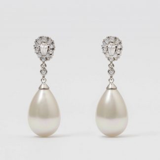 Brincos de pérolas Majorica Bridal 20x12mm