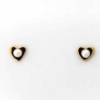 Brincos de pérolas Heart Majorica 3mm